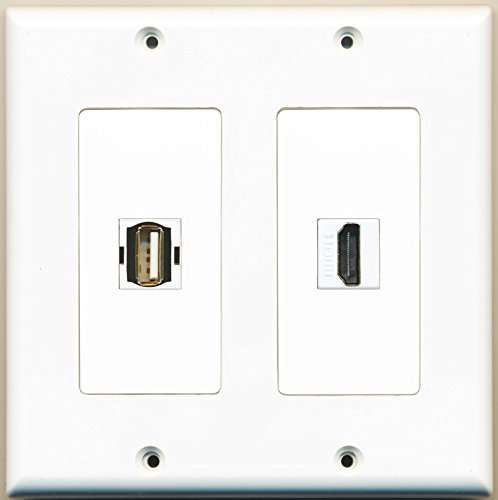 RiteAV - 1 Port HDMI 1 Port USB A-A - Dual Gang Wall Plate
