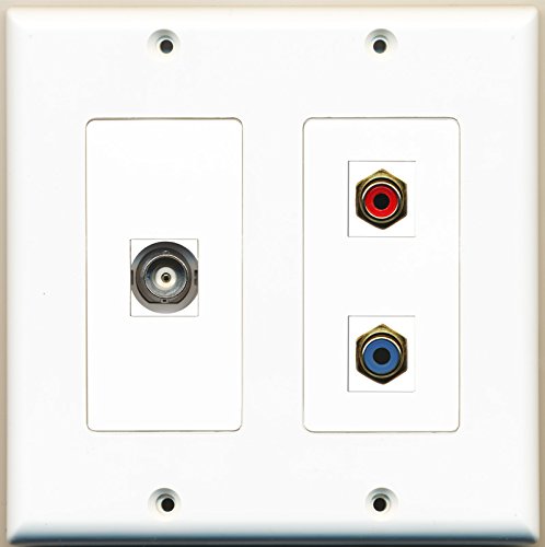 RiteAV - 1 Port RCA Red 1 Port RCA Blue 1 Port BNC - 2 Gang Wall Plate