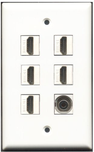 RiteAV - 5 Port HDMI 1 3.5mm Wall Plate