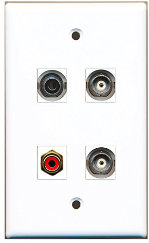RiteAV - 1 Port RCA Red 1 Port 3.5mm 2 Port BNC Wall Plate