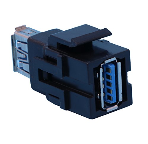 RiteAV USB 3.0 Keystone Jack A-A Female to Female - Black