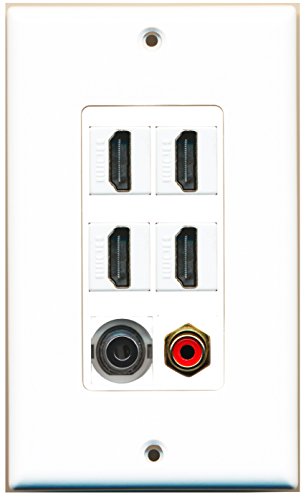 RiteAV - 4 Port HDMI 1 RCA Red 1 3.5mm Wall Plate Decorative