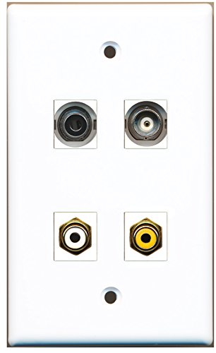 RiteAV - 1 Port RCA White 1 Port RCA Yellow 1 Port 3.5mm 1 Port BNC Wall Plate