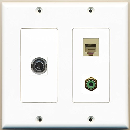RiteAV - 1 Port RCA Green 1 Port Phone RJ11 RJ12 Beige 1 Port 3.5mm - 2 Gang Wall Plate