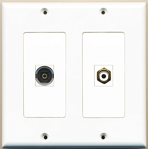 RiteAV - 1 Port RCA White 1 Port Toslink - Dual Gang Wall Plate