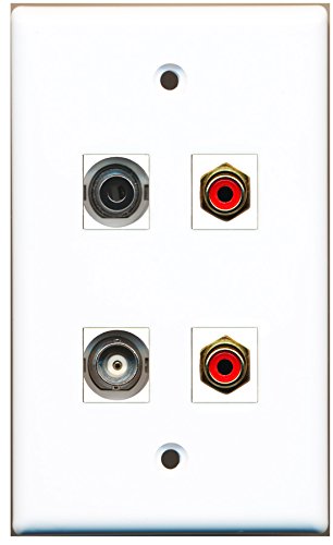 RiteAV - 2 Port RCA Red 1 Port 3.5mm 1 Port BNC Wall Plate