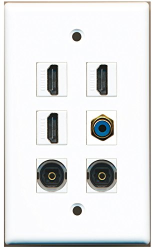 RiteAV - 3 HDMI 1 Port RCA Blue 2 Port Toslink Wall Plate