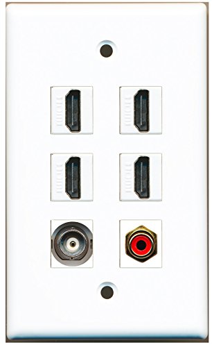 RiteAV - 4 HDMI 1 Port RCA Red 1 Port BNC Wall Plate