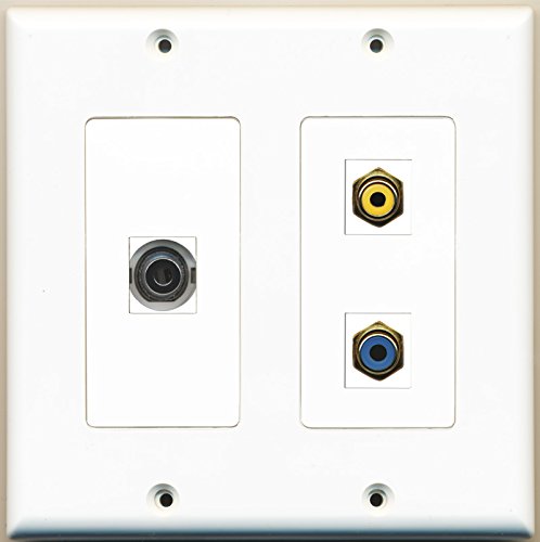 RiteAV - 1 Port RCA Yellow 1 Port RCA Blue 1 Port 3.5mm - 2 Gang Wall Plate