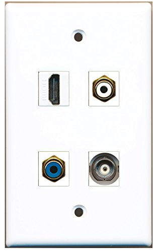 RiteAV - 1 Port HDMI 1 Port RCA White 1 Port RCA Blue 1 Port BNC Wall Plate