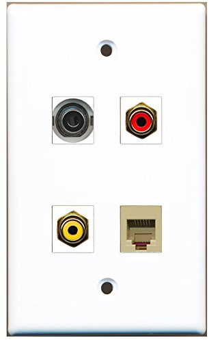 RiteAV - 1 Port RCA Red 1 Port RCA Yellow 1 Port Phone RJ11 RJ12 Beige 1 Port 3.5mm Wall Plate