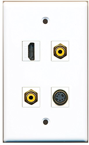 RiteAV - 1 Port HDMI 2 Port RCA Yellow 1 Port S-Video Wall Plate
