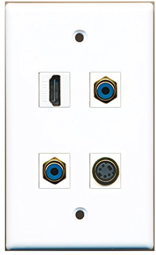RiteAV - 1 Port HDMI 2 Port RCA Blue 1 Port S-Video Wall Plate