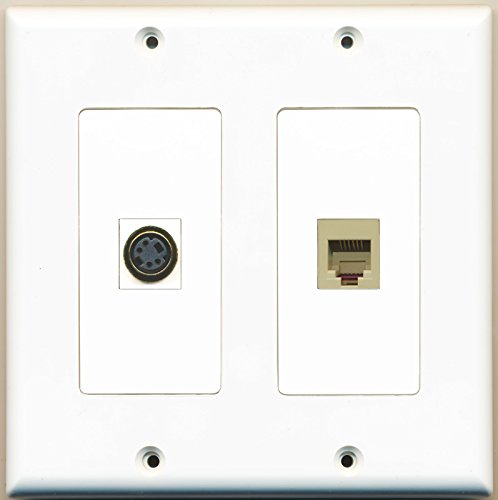 RiteAV - 1 Port Phone RJ11 RJ12 Beige 1 Port S-Video - Dual Gang Wall Plate