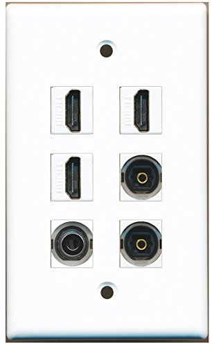RiteAV - 3 HDMI 2 Port Toslink 1 Port 3.5mm Wall Plate