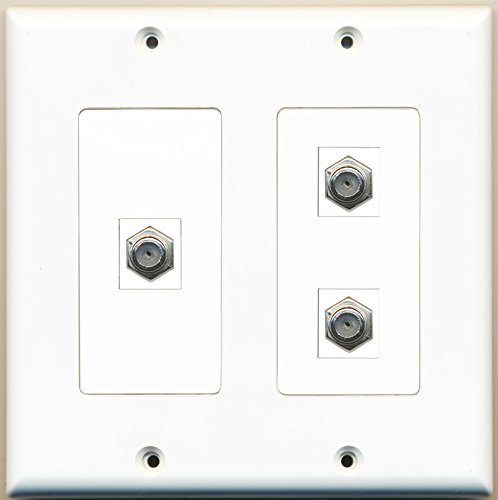 RiteAV - 3 Port Coax Cable TV- F-Type - 2 Gang Wall Plate