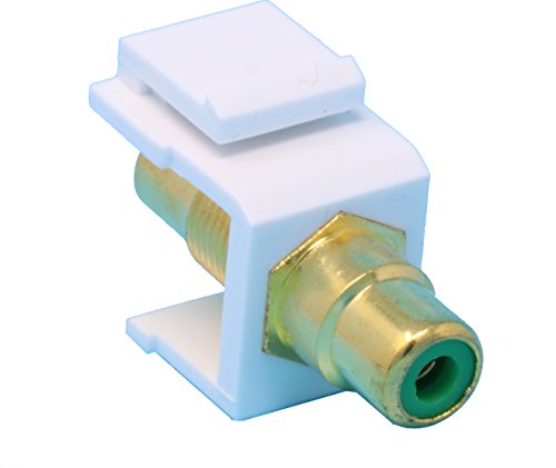 RiteAV RCA Green Keystone Coupler White Female/Female
