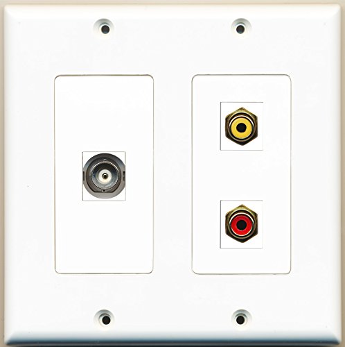 RiteAV - 1 Port RCA Red 1 Port RCA Yellow 1 Port BNC - 2 Gang Wall Plate