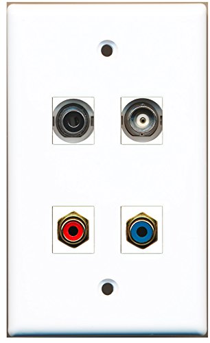 RiteAV - 1 Port RCA Red 1 Port RCA Blue 1 Port 3.5mm 1 Port BNC Wall Plate