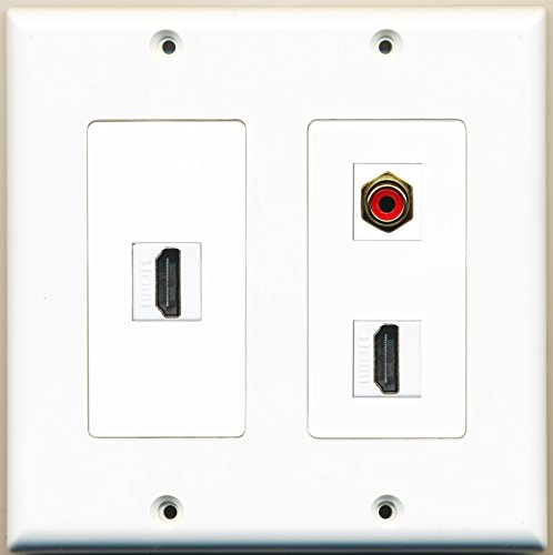 RiteAV - 2 Port HDMI 1 Port RCA Red - 2 Gang Wall Plate