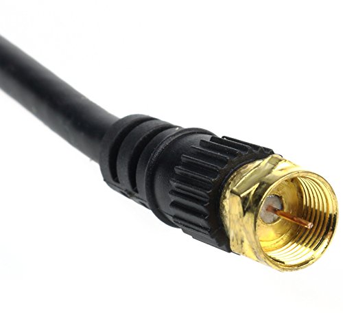 3ft BLACK COAXIAL CABLE TV RG6 CATV F-TYPE F-PIN CORD VIDEO 75 OHM 18AWG VCR