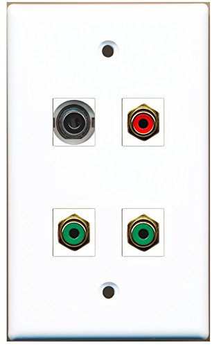 RiteAV - 1 Port RCA Red 2 Port RCA Green 1 Port 3.5mm Wall Plate