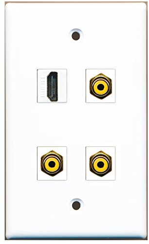 RiteAV - 1 Port HDMI 3 Port RCA Yellow Wall Plate