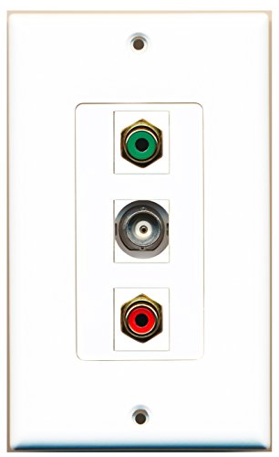RiteAV - 1 Port RCA Red and 1 Port RCA Green and 1 Port BNC Decorative Wall Plate Decorative