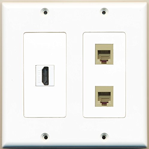 RiteAV - 1 Port HDMI 2 Port Phone RJ11 RJ12 Beige - 2 Gang Wall Plate