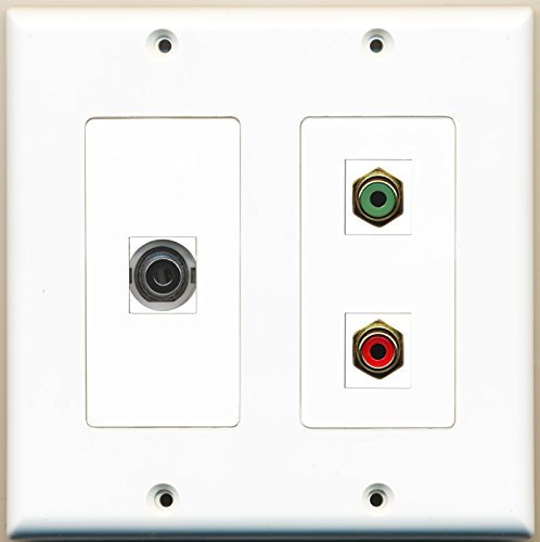 RiteAV - 1 Port RCA Red 1 Port RCA Green 1 Port 3.5mm - 2 Gang Wall Plate