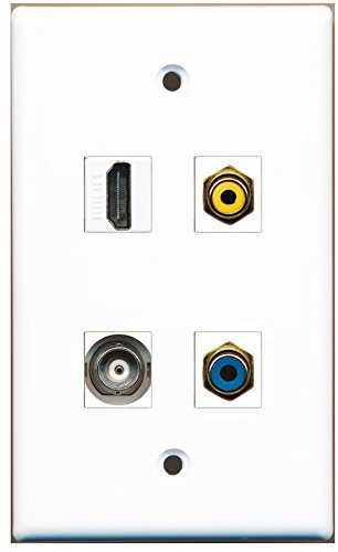 RiteAV - 1 Port HDMI 1 Port RCA Yellow 1 Port RCA Blue 1 Port BNC Wall Plate