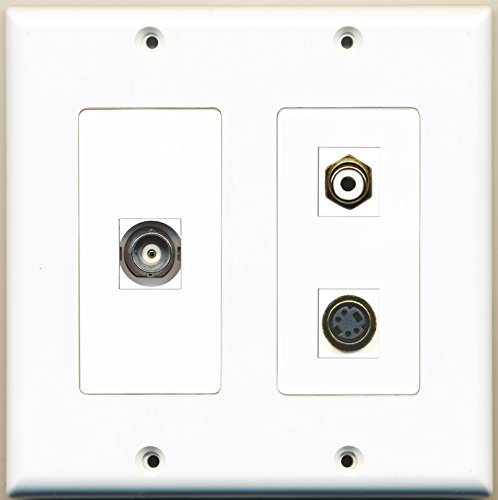 RiteAV - 1 Port RCA White 1 Port S-Video 1 Port BNC - 2 Gang Wall Plate