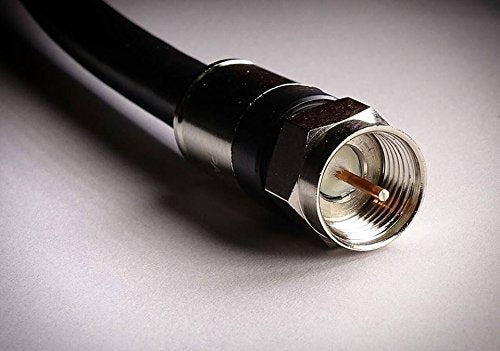 RiteAV 15ft BLACK COAXIAL CABLE TV RG6 CATV F-TYPE CORD VIDEO 75 OHM 18AWG VCR
