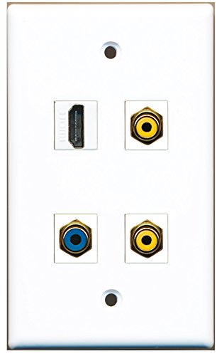 RiteAV - 1 Port HDMI 2 Port RCA Yellow 1 Port RCA Blue Wall Plate