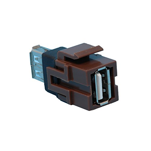 RiteAV USB 2.0 Keystone Jack Coupler A-A Female to Female - Brown