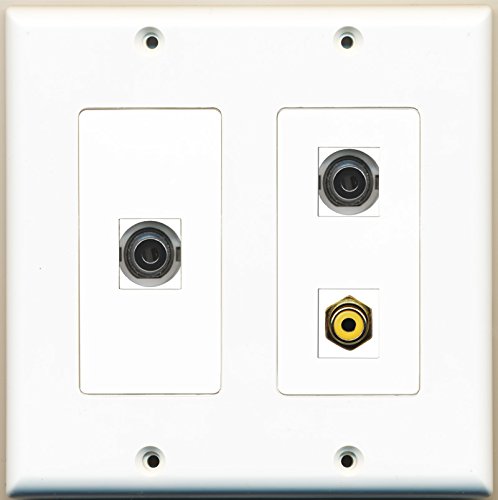 RiteAV - 1 Port RCA Yellow 2 Port 3.5mm - 2 Gang Wall Plate