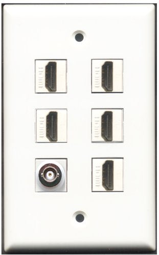 RiteAV - 5 Port HDMI 1 BNC Wall Plate