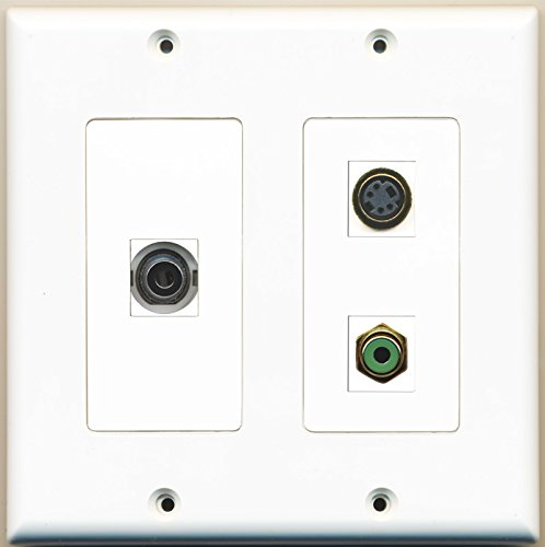 RiteAV - 1 Port RCA Green 1 Port S-Video 1 Port 3.5mm - 2 Gang Wall Plate