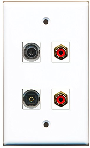 RiteAV - 2 Port RCA Red 1 Port Toslink 1 Port 3.5mm Wall Plate