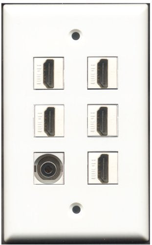 RiteAV - 5 Port HDMI 1 3.5mm Wall Plate