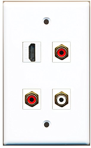 RiteAV - 1 Port HDMI 2 Port RCA Red 1 Port RCA White Wall Plate