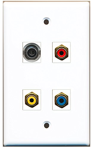 RiteAV - 1 Port RCA Red 1 Port RCA Yellow 1 Port RCA Blue 1 Port 3.5mm Wall Plate