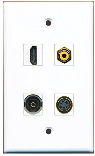RiteAV - 1 Port HDMI 1 Port RCA Yellow 1 Port S-Video 1 Port Toslink Wall Plate