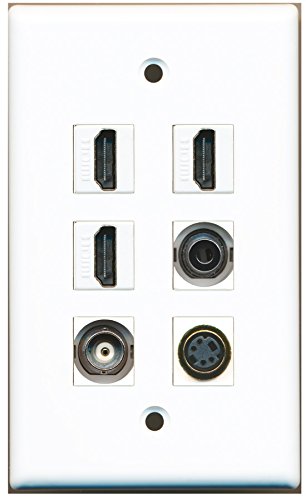 RiteAV - 3 HDMI 1 Port S-Video 1 Port 3.5mm 1 Port BNC Wall Plate