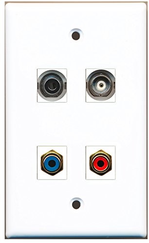 RiteAV - 1 Port RCA Red 1 Port RCA Blue 1 Port 3.5mm 1 Port BNC Wall Plate