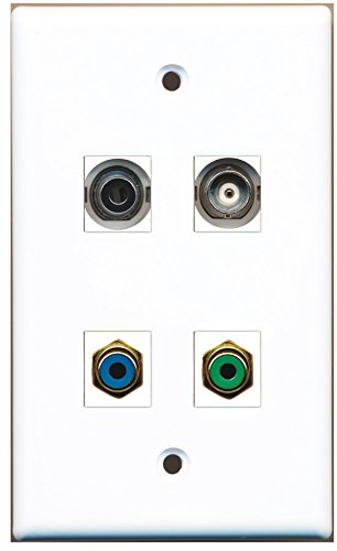 RiteAV - 1 Port RCA Green 1 Port RCA Blue 1 Port 3.5mm 1 Port BNC Wall Plate
