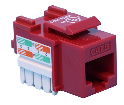 RiteAV CAT6  Keystone Jack Red Punchdown (110 Type)