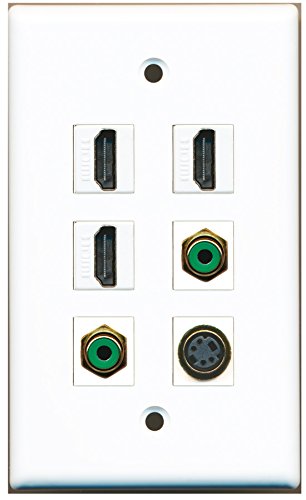 RiteAV - 3 HDMI 2 Port RCA Green 1 Port S-Video Wall Plate