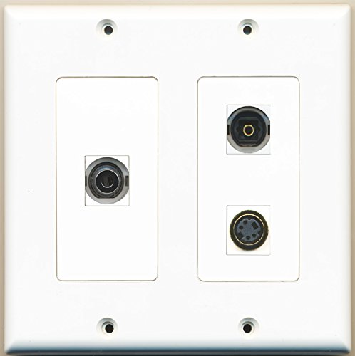RiteAV - 1 Port S-Video 1 Port Toslink 1 Port 3.5mm - 2 Gang Wall Plate