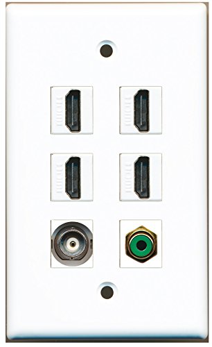 RiteAV - 4 HDMI 1 Port RCA Green 1 Port BNC Wall Plate